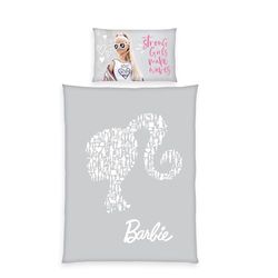 Barbie Ropa de Cama, Funda de Almohada de 65 x 100 cm, Funda nórdica de 160 x 210 cm, con Cremallera Suave, 100% algodón, Renforcé