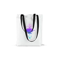 Bonamaison Bolso De Mano Impreso, 100% Algodón, Bolso de la Compra Reutilizable, Bolso De Compras, Ecológico, Plegable, Bolso de Tela de Lona con Asas Negras, 48x55 Cm - Fabricado en Turquía