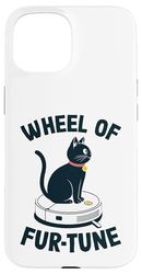 Wheel Of Fur-Tune Cat On Robot Vacuum Cleaner Cat Case for iPhone 15