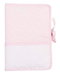 FILET - Couvre-Livret Sanitaire avec Poche en Toile Aida à Broder, Couverture Documents Sanitaires Nouveau-né, Fabriqué en Piquet de Coton Imprimé, Fond Coloré, Made in Italy, Couleur Rose