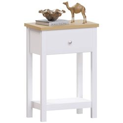 Vida Designs Arlington Table Console avec étagère et tiroir en MDF Blanc