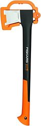 Fiskars Machado para lenha M X17, com protetor de lâmina, comprimento: 60 cm, revestimento antiaderente, lâmina de aço/cabo reforçado com fibra de vidro, preto/laranja, 1,53 kg, 1015641
