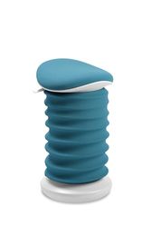 TOPSTAR Sitness Tabouret Dynamique certifié 4D AGR Blanc Papyrus Bleu pétrole – Tabouret de Bureau Ergonomique – Hauteur réglable – Renforce Le Dos – Soulage Les disques intervertébraux