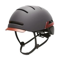 Urban Prime Urban Helmet helm met knipperlicht, uniseks, volwassenen, donkergrijs, eenheidsmaat