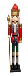 Ciao Christmas Nutcracker Toy Soldier Maxi (180cm) Wooden Decoration, Wood, Red, Black, 180 cm