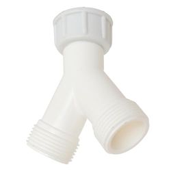 SOMATHERM FOR YOU - Derivação 2 canais porca girando M20 20/27 / 20/27 -Fitting plast e para alimentação de dois acessórios 20/27, tal como uma máquina de lavar ou máquina de lavar louça