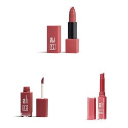 3INA MAKEUP - The Lipstick 254 + The Longwear Lipstick 254 + The Color Lip Glow 254 - Rosa Nudo Medio - Rossetto Matte + Rossetto Opaco Lunga Durata + Rosetti Luminoso Lucido - Vegan - Cruelty Free