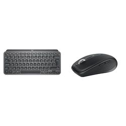 Logitech MX Keys Mini Minimalistisch, Draadloos Verlicht Toetsenbord, Compact, Bluetooth, Donkergrijs, Logitech MX Anywhere 3S Compact draadloze muis, snel scrollen 8K DPI volgt op elke ondergrond