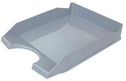 OFFICE PRODUCTS 18016021-10 - Vaschetta portacorrispondenza da scrivania, in polistirene/PP, formato A4, colore: Grigio