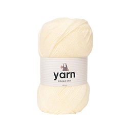 Korbond Double-Knit Acrylic fio de malha dupla, 100 g, acrílico, bege (creme), 1 bala, 290
