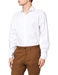 Seidensticker Zakelijk overhemd voor heren, shaped fit, strijkvrij, kent-kraag, lange mouwen, 100% katoen, wit, 44
