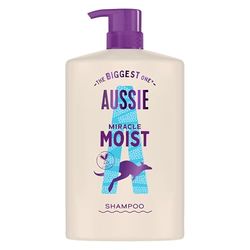 Aussie Miracle Moist Shampoo 1000ml, Moisture-Quenching Formula to Revive and Restore Brittle and Dry Hair, Infused with Australian Macadamia Nut Oil, and Cruelty-Free