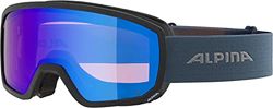 ALPINA Unisexe - Adulte, SCARABEO S Q-LITE Lunettes de Ski, black-dirtblue matt, One Size