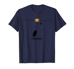 Bandera de Granada con mapa y nombre del país Granada Camiseta