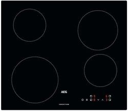 AEG 3000 Series Induction Hob IBK64200CB, 60 cm, 4 Cooking Zones, PowerBoost Function, Boil Water in less than 90 sec, OptiFix One Step install, Child Lock safety, Heat Indicators, 48x560x490mm, Black