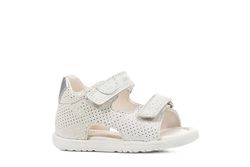 Geox Baby Girls B Sandal Macchia Gir, White Lt Silver, 3 UK Child