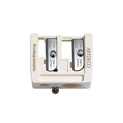 ARTDECO Double sharpener för träpennor, hållbar sminkvässare för 2 olika storlekar, beige