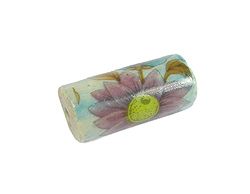 INNSPIRO Perle céramique cylindre décoré bleu avec fleur rose diam. 12x25mm. 50u..