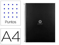 CUADERNO ESPIRAL LIDERPAPEL A4 MICRO ANTARTIK TAPA FORRADA80H 90 GR RAYADO PUNTOS 1 BANDA 4 TALADROS NEGRO