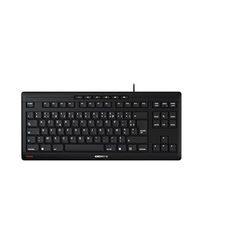 CHERRY STREAM KEYBOARD TKL, clavier mécanique filaire sans pavé numérique, disposition française (AZERTY), Frappe silencieuse, Sensation de frappe unique, Noir