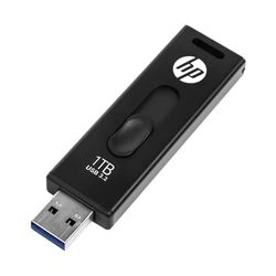 HP x911w USB SSD 3.2 flashdrive 1 TB, 500 MB/s leessnelheid, 450 MB/s schrijfsnelheid, push-en pull-design