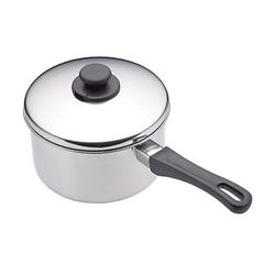 KitchenCraft Extra Djup Kastrull för Induktion med Lock, Rymmer 2,5 L, Rostfritt Stål, Silverfärgad, 20 cm, KCXDSAU20