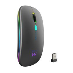 ewent Rechargeable Wireless Mouse with RGB Lights | Bluetooth 5.2 & 2.4 GHz | Adjustable DPI (800/1200/1600) | Silent Buttons | Compatible with Windows, Mac, iOS, Android