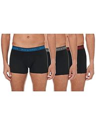 JACK & JONES Jac Tailleband Trunks voor heren, set van 3 NOOS boxershorts, grijs (Asphalt Detail: Hawaian Ocean en Fiery Red), medium, 3 stuks