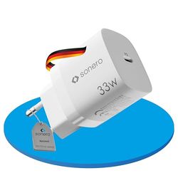 sonero USB-C-laddare, 1 x 33 watt USB-C-port, GAN-snabbladdare, USB-strömförsörjning, mobiltelefonladdare med automatisk laddningsströmavkänning, vit