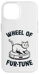Wheel Of Fur-Tune Cat On Robot Vacuum Cleaner Cat Case for iPhone 14