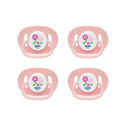 Wee Baby (Pack de 4) Tétine pour bébé | Tétine de dentition durable et opaque avec tétine orthodontique en silicone pour des dents saines | Tétine avec trous d’aération pour éviter les irritations
