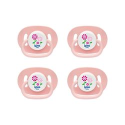 Wee Baby (Pack de 4) Tétine pour bébé | Tétine de dentition durable et opaque avec tétine orthodontique en silicone pour des dents saines | Tétine avec trous d’aération pour éviter les irritations