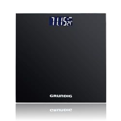 Grundig Balance Pese Personnne - Balance Precision jusqu'à 180 kg - pour mesures de poids corporel en kg/lb - jusqu'à 500 gr précise - avec Affichage Numérique - Noir - Verre