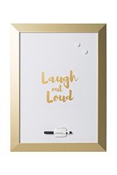 Bi-Office, Lavagna Kamashi "LOL", Magnetica Cancellabile a Secco, Cornice Oro MDF, 45x60cm