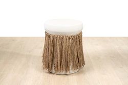 TABURETE CERAMICA BLANCO C/FIBRAS