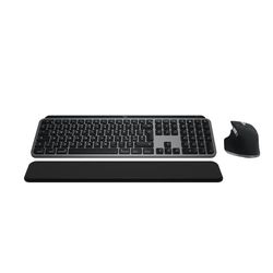 Logitech MX Keys S Combo for Mac, tastiera retroillumination eye mouse wireless a scorrimento con supporto per i polsi, Bluetooth USB-C per MacBook Pro, Macbook Air, iMac, iPad, QWERTY US INT'L-Grigio