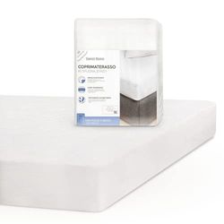 SWEET HOME - Couvre et Protège-Matelas 1 Carré Demi Jersey et Coton, Antibactérien Antitranspirant, Surmatelas Idéal pour Linge de Lit et Oreillers, Protege Matelas 130x200 cm avec Angles Élastiques