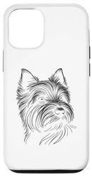 Custodia per iPhone 14 Pro Line Art Cairn Terrier Terriers