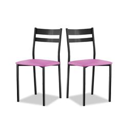 ASTIMESA Keukenstoel van metaal met open rugleuning, roze, 59 cm x 45 cm x 40 cm