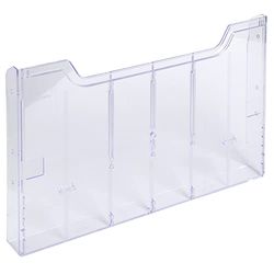 Exacompta - Réf. 63858D - 1 élément simple A4 horizontal pour fixation murale - Extensible - Capacité maximale par case de 26 mm - Dimensions : 3,6 x 32,7 x 21,3 cm - Cristal