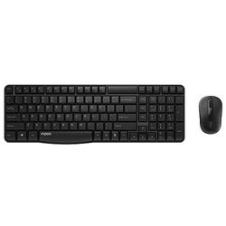 Rapoo Wireless Keyboard and Mouse X 1800 inches (Pack of 2.4GHz Wireless Keyboard and Mouse Kit, Nano USB Dongle, Battery Life 12 Months, 1000DPI Optical Mouse, AZERTY FR Keyboard, Numeric Keypad, for