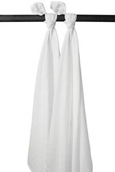 Meyco Baby Uni Swaddle Chiffons à sucer, 2 pièces (Chiffons à Langer, Chiffons à sucer 100% Coton, très absorbants & à séchage Rapide, multifonctionnels), White
