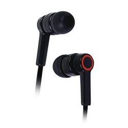 APM 600249 - Casque Filaire Intra-Auriculaire - Écouteurs Filaires - Ecouteurs Intra Auriculaires - Micro Intégré - Forme Ergonomique - Appels Simples - Câble Plat - Noir