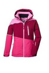 killtec Bambine e ragazze Giacca da sci/giacca funzionale con cappuccio e paraneve KSW 331 GRLS SKI JCKT, dunkel himbeere, 128, 42091-000