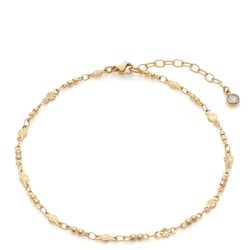 Leonardo Janni Ciao Fußkettchen aus Edelstahl mit Goldfarbener Ionenplattierung, Länge: 24cm, 021235
