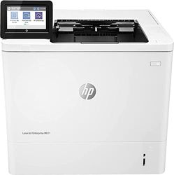 HP LaserJet Enterprise M611dn 7PS84A, Stampante a Singola Funzione A4, Stampa Fronte e Retro Automatica in b/n, 61 ppm, USB, Gigabit Ethernet, HP Smart, Display Touch a colori da 10,9 cm, Bianca