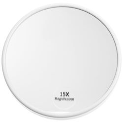 FANTASY Miroir Marque Miroir modèle avec ventouses, Plastique Blanc, Temps élargis, 41003 Ø 13 cm, 15x Multicolore