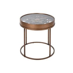 MESITA AUXILIAR METAL CRISTAL 48X48X51 RELOJ
