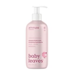 ATTITUDE 2in1 Hair Shampoo and Body Wash for Baby, Plant and Mineral-Based Gentle Formula, EWG Verified, Vegan Baby Products, Unscented, 473 mL