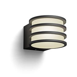 Philips Hue –Candeeiro LED inteligente de exterior Lucca, aplicação exterior LED inteligente, 9 W - 806 lúmens luz branca quente, compatível com Alexa e Google Home, proteção IP44, cor antracite
